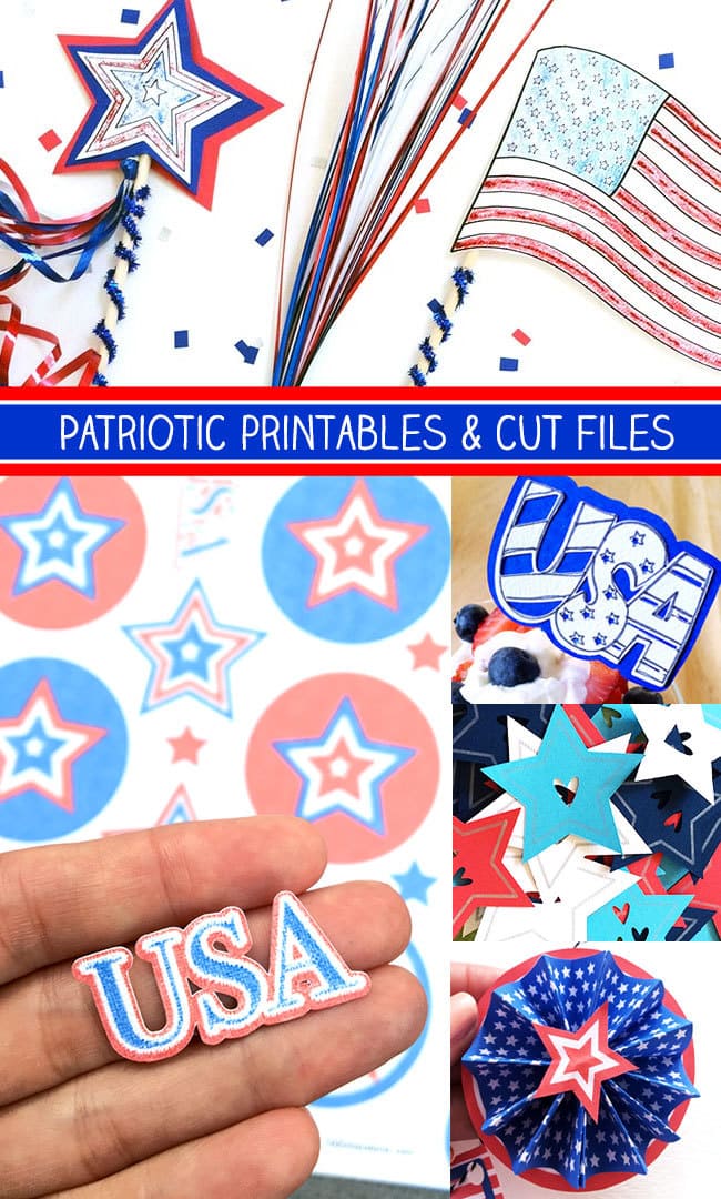 Patriotic printables and cut files designed by Jen Goode