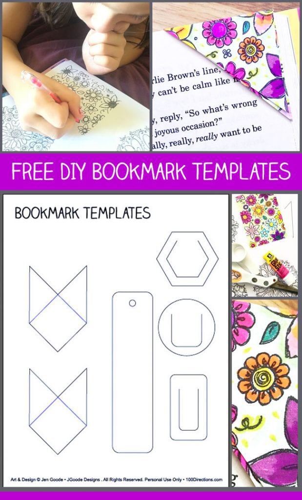 Free Paper Bookmark Template - 100 Directions