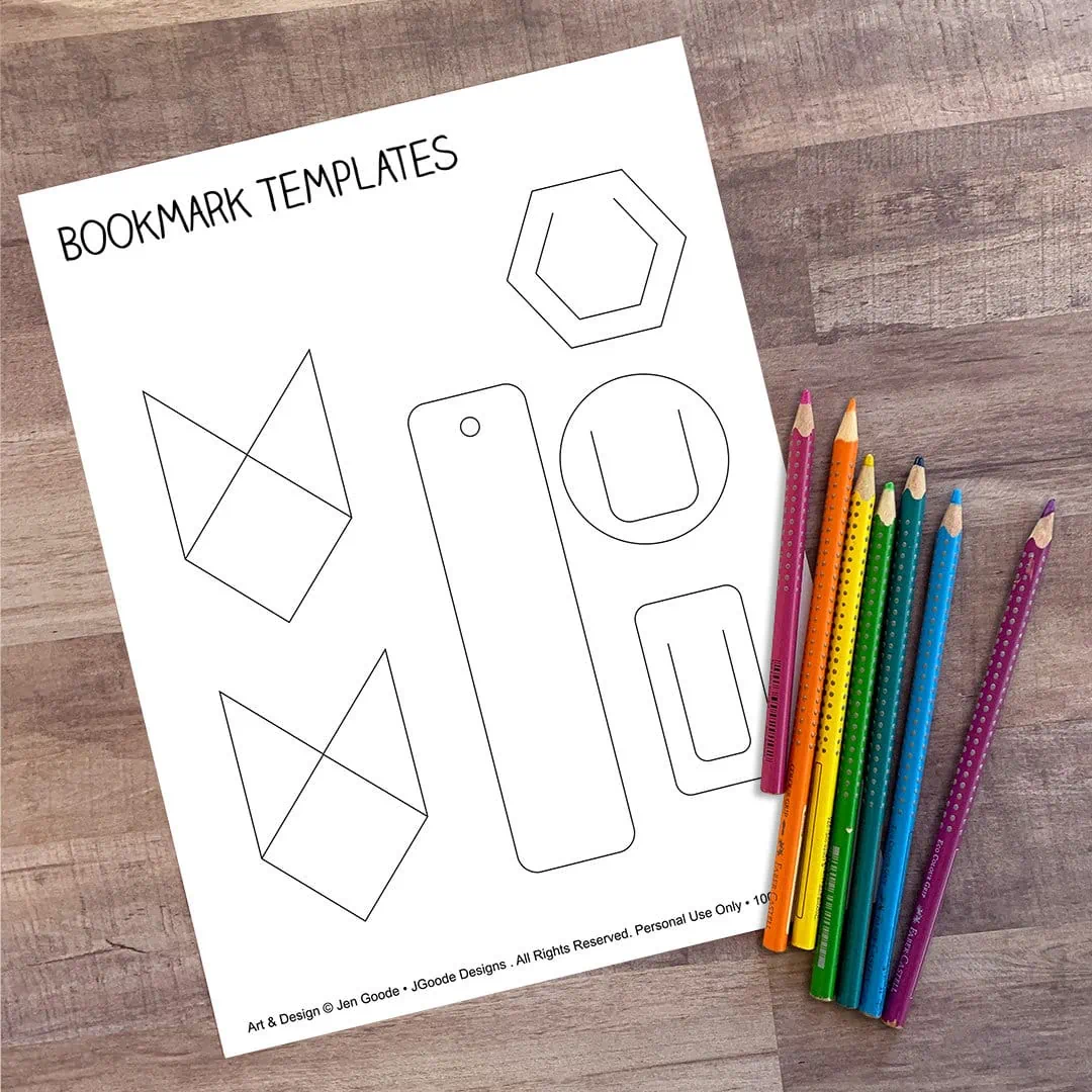 bookmark templates by Jen Goode