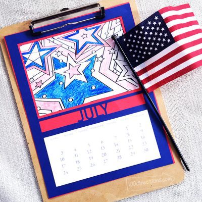 July calendar SVG designed by Jen Goode