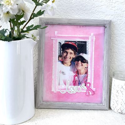 DIY Pink Ribbon Keepsake frame