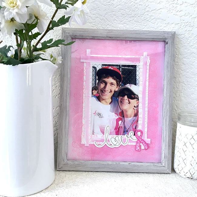 DIY Pink Ribbon Keepsake frame