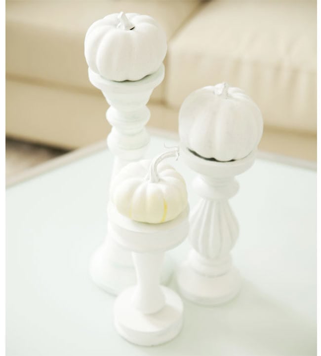 Halloween pumpkin candlesticks