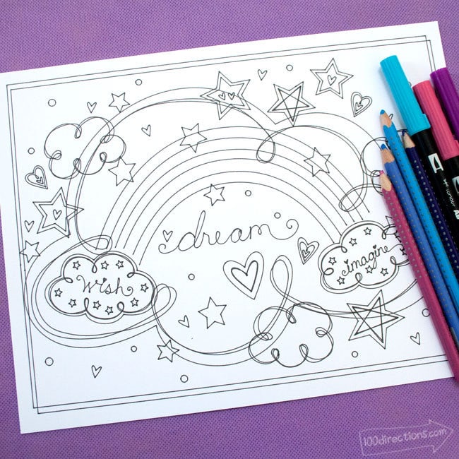 Dream coloring page you can make with your Cricut - designed by Jen Goode