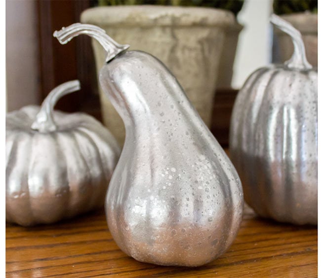 Faux Mercury Glass Pumpkins