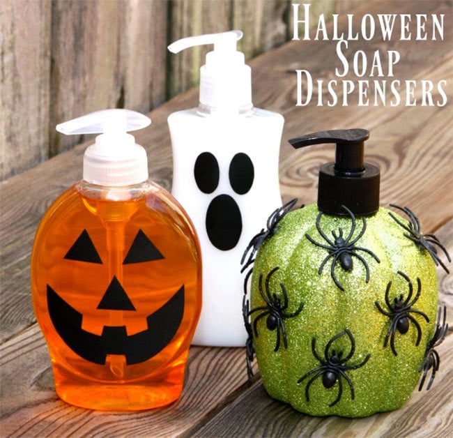 DIY Decorated Halloween soap dispenser
