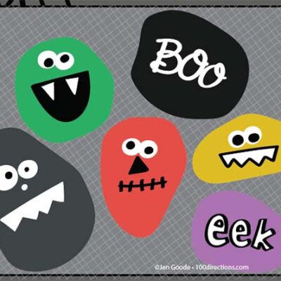 Monster Rock Art Face Cut Files by Jen Goode