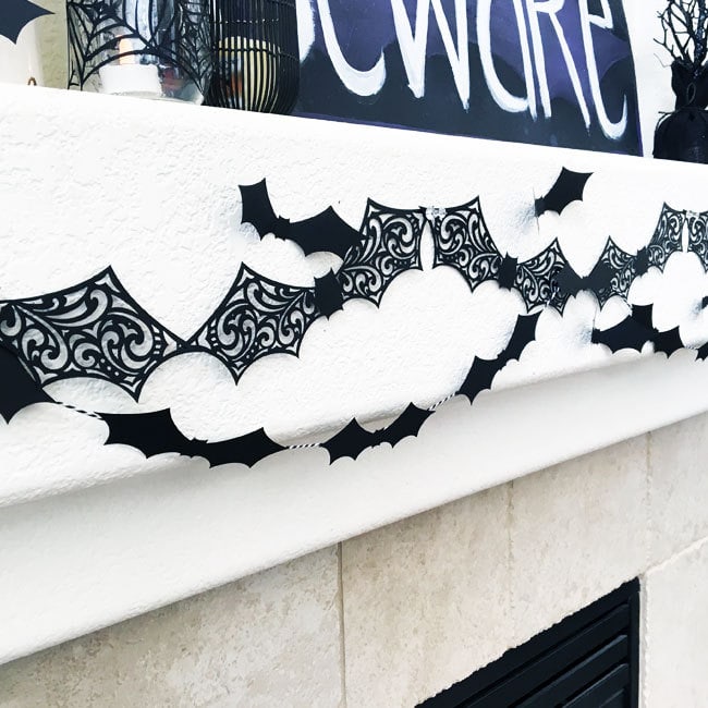 DIY Bat garland decor for Halloween