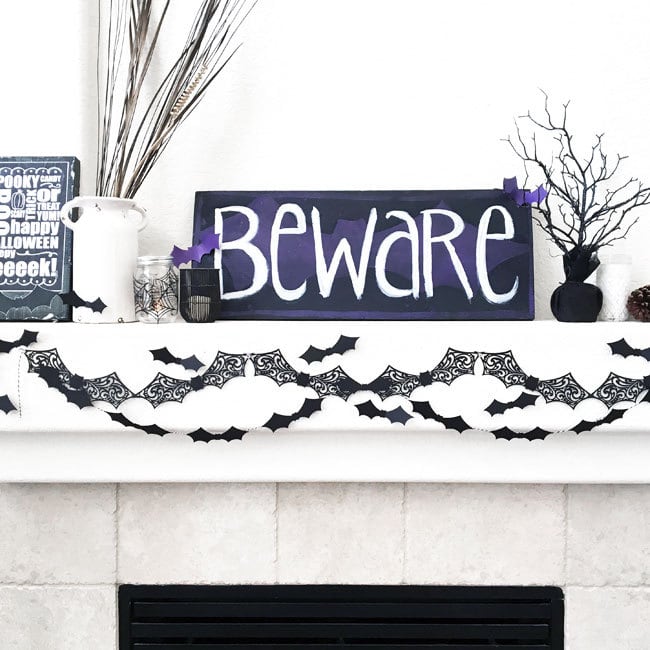 DIY Bat Garland Decor for Halloween designed by Jen Goode