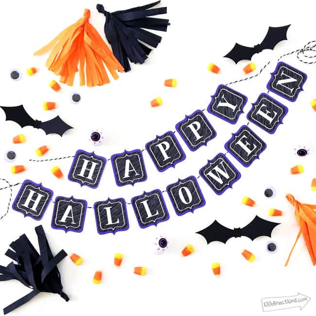 Make your own Happy Halloween Garland with your Cricut - project design by Jen Goode