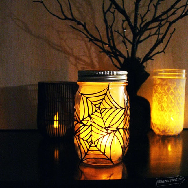 DIY Spiderweb Luminary with your Cricut - Designed by Jen Goode