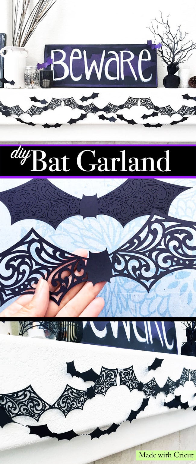 DIY Bat Garland made with Cricut - designed by Jen Goode