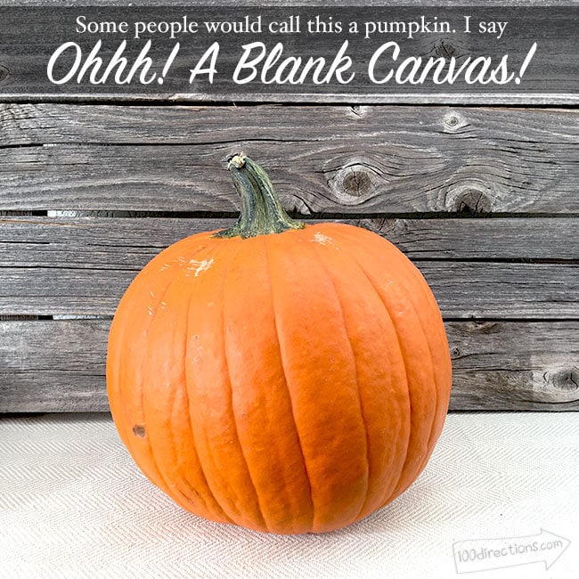 No Carve Pumpkin Ideas - Blank Canvas Pumpkin
