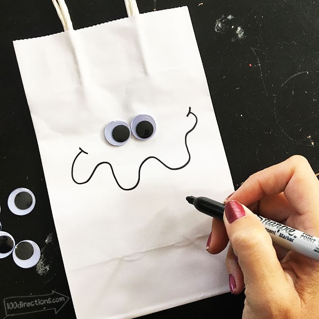 DIY Halloween Treat Bags - drawing