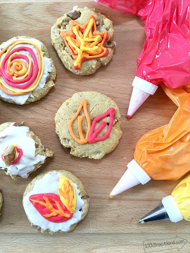 Easy Pumpkin Spice cake mix cookies decorated for fall - Thank you Pillsbury™
