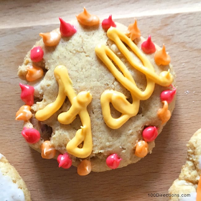 Decorate cookies with fall word art