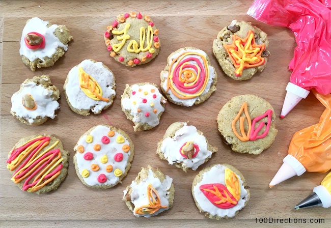 Have fun decorating fall cookies
