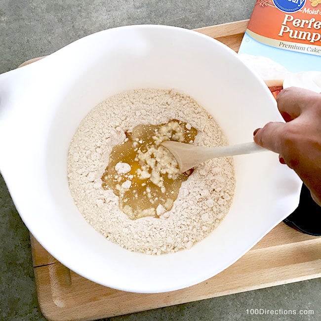 Mix ingredients together in a large mixing bowl