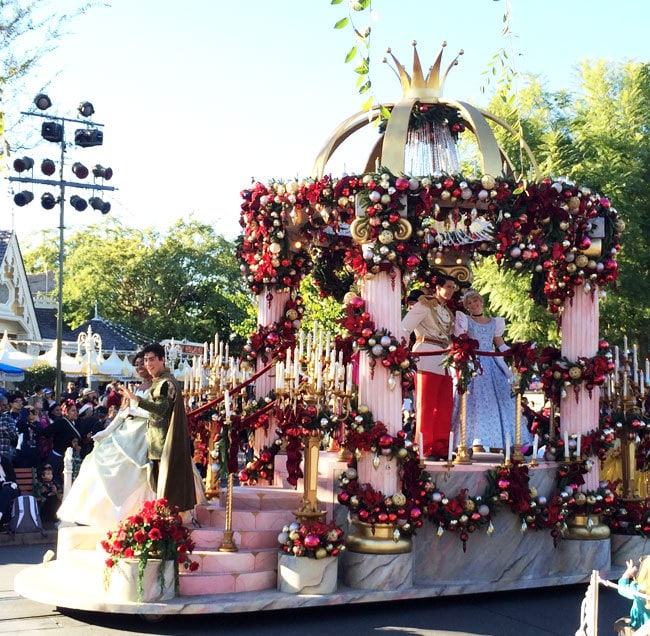Pretty Princess float at Disneyland at Christmas