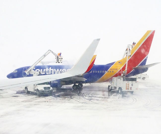 Snow in Colorado on the way to Disneyland at Christmas