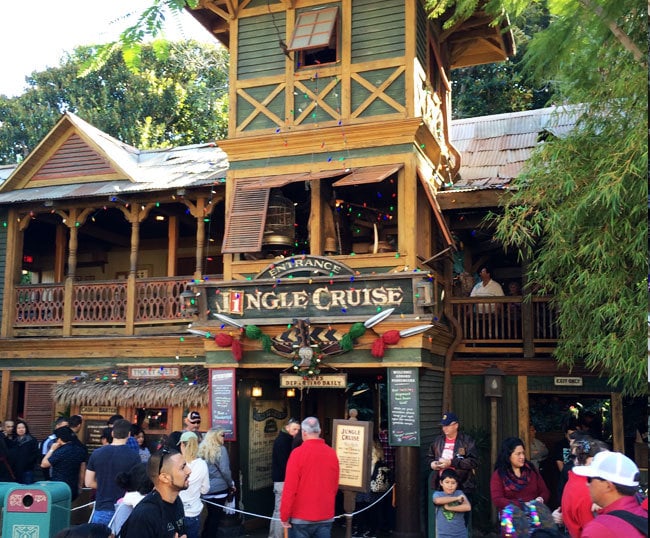 Jungle Cruise now Jingle Cruise at Disneyland at Christmas