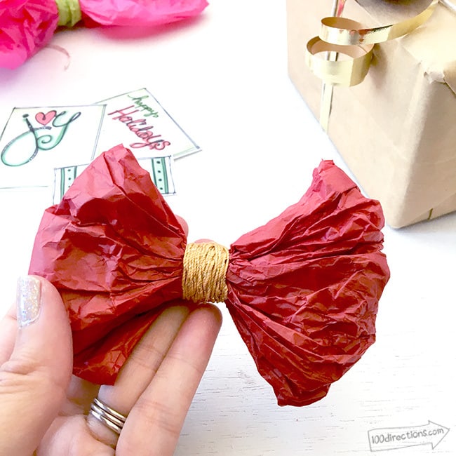 Make this tissue paper bow in no time!