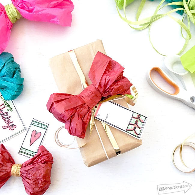 DIY Tissue Paper Bows are quick to make!