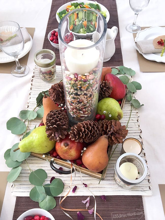 Easy DIY Fresh Fruit Fall Center Piece designed by Jen Goode with Wayfair