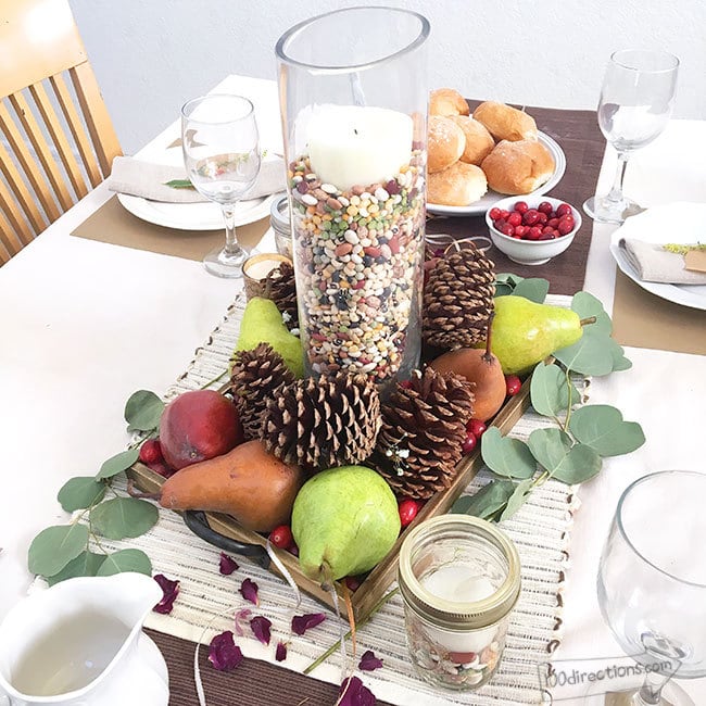 Easy DIY Fresh Fruit Fall Center Piece designed by Jen Goode with Wayfair