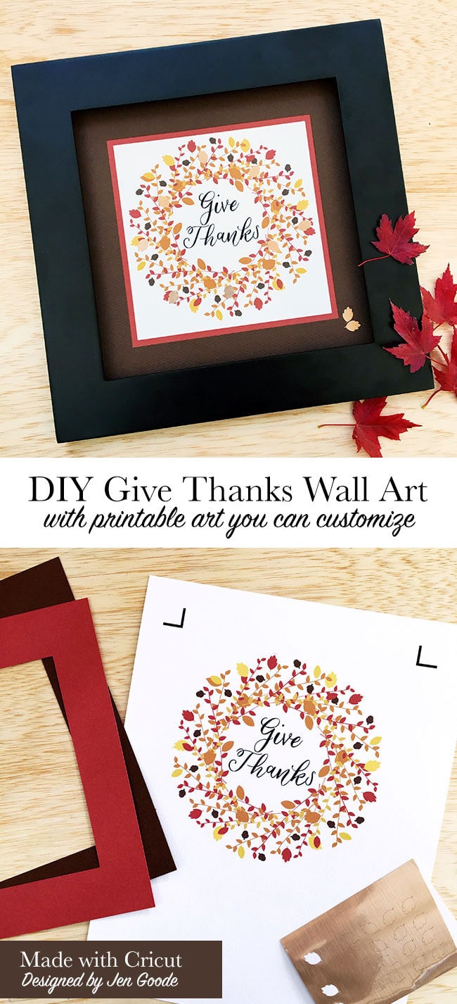Fall Wall Art made with Cricut designed by Jen Goode