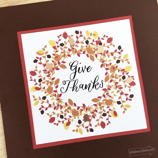 Pretty Give Thanks wall art you can make yourself
