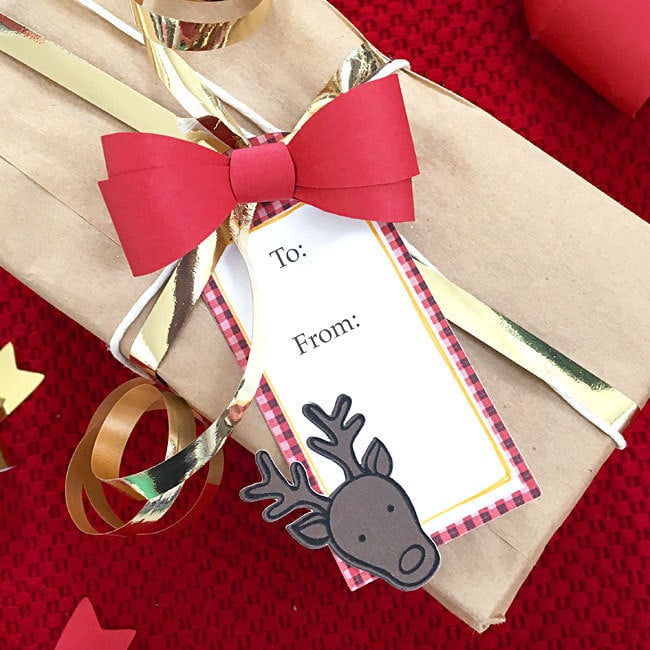 DIY reindeer gift tag designed by Jen Goode