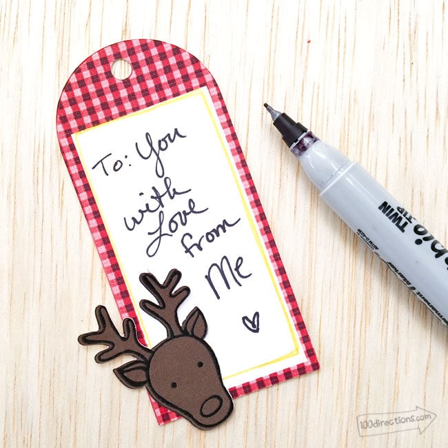 Make your own cute reindeer gift tag