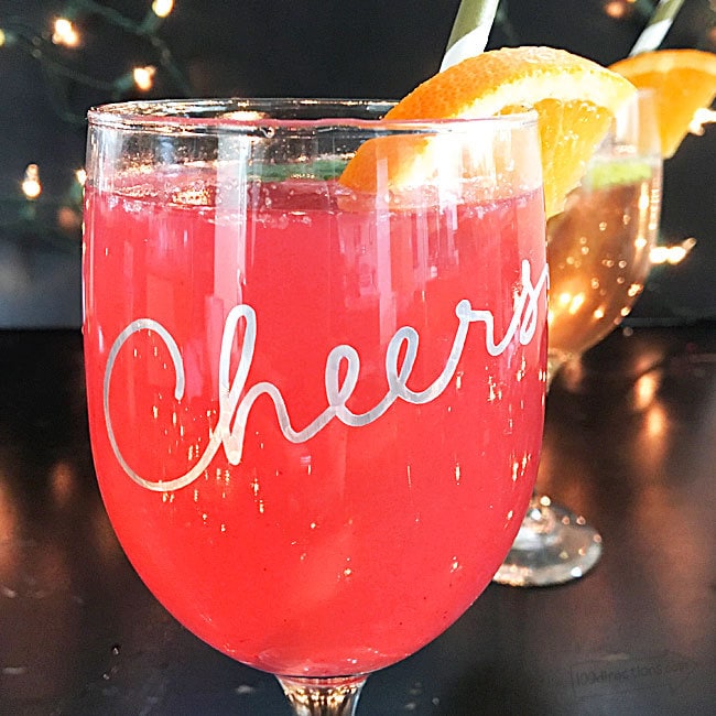 Cheers celebration word art made with Cricut - designed by Jen Goode