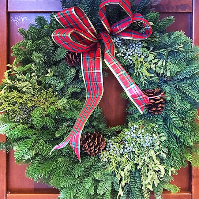 Christmas Wreath with natural evergreen