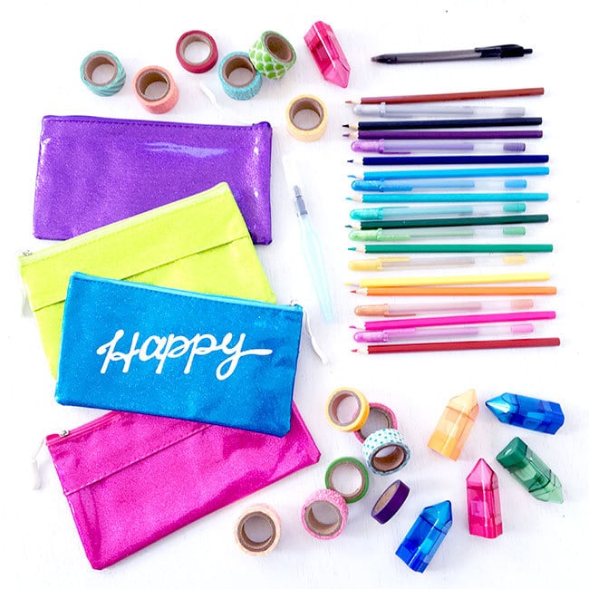 A variety of coloring supplies are included in the coloring book gift set