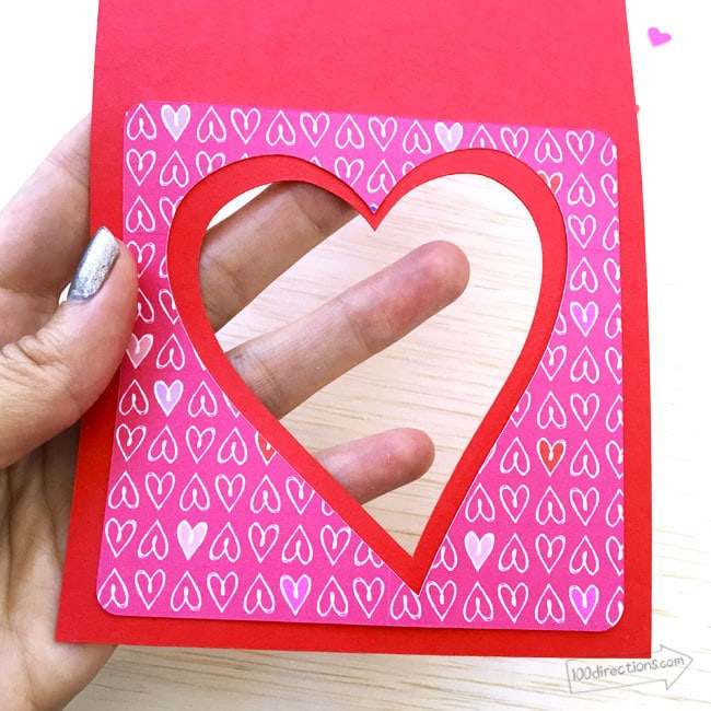 Cute heart shaped window cut out card