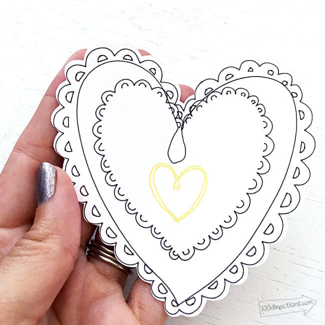 Fancy heart art made with Cricut designed by Jen Goode