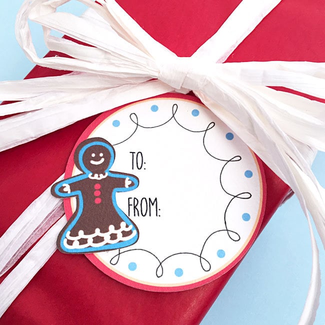 Gingerbread lady gift tag designed by Jen Goode