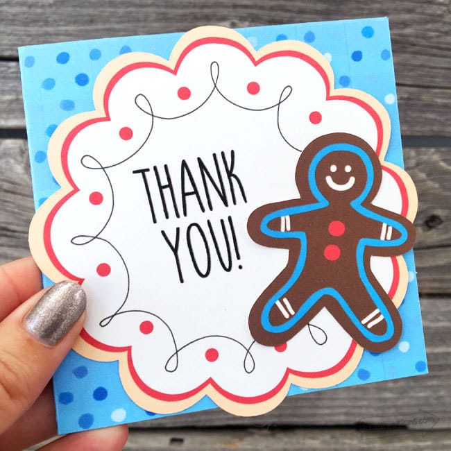 Make a gingerbread man or woman thank you card - designed by Jen Goode