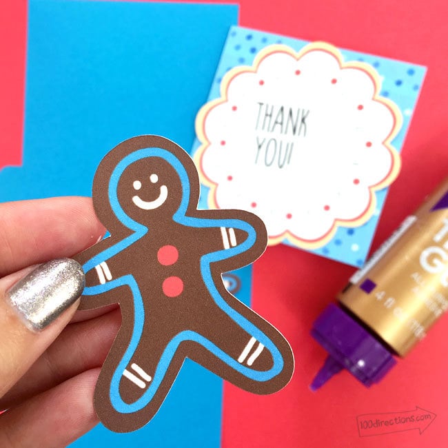 Make your own Gingerbread man thank you card with your Cricut - designed by Jen Goode