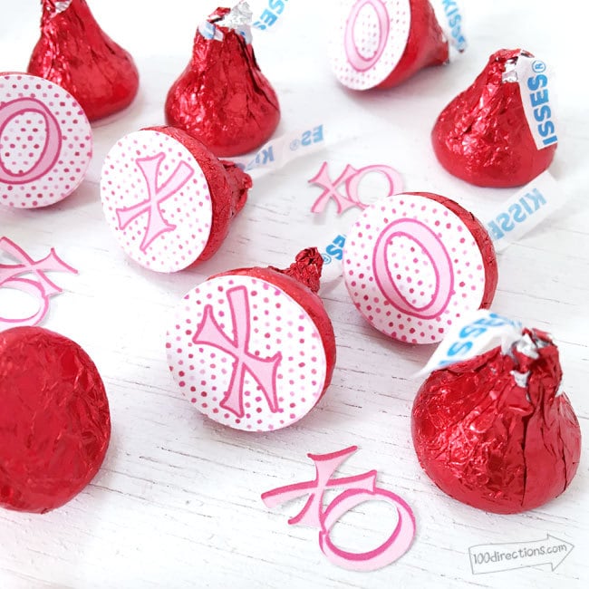 Make stickers for your chocolate kisses too