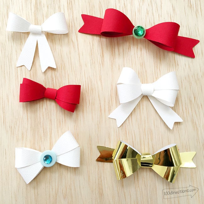 Cute paper bows made with Cricut - designed by Jen Goode