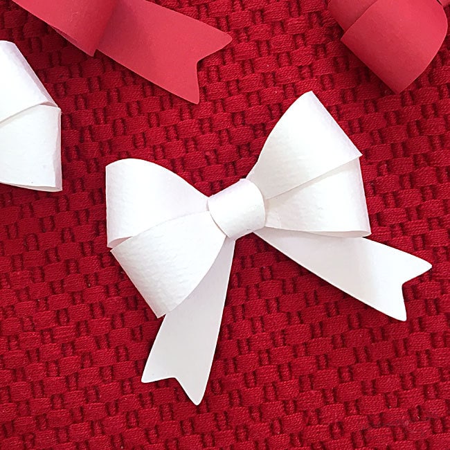 Make basic white bows with standard white cardstock