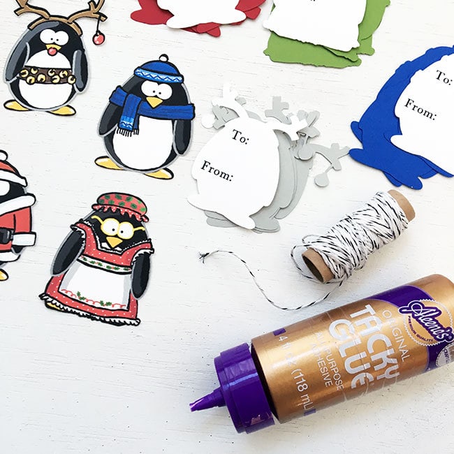Make your own cute penguin gift tag ornaments