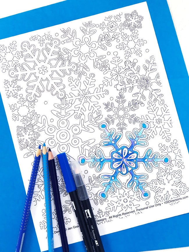 Snowflake coloring page designed by Jen Goode