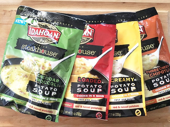 4 flavors of Idahoan Steakhouse Soup
