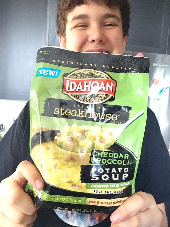 My son picked the Broccoli and Cheddar Potato Soup.. he's so excited