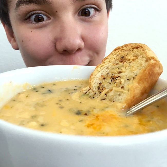 My kids love the Broccoli Cheddar potato soup
