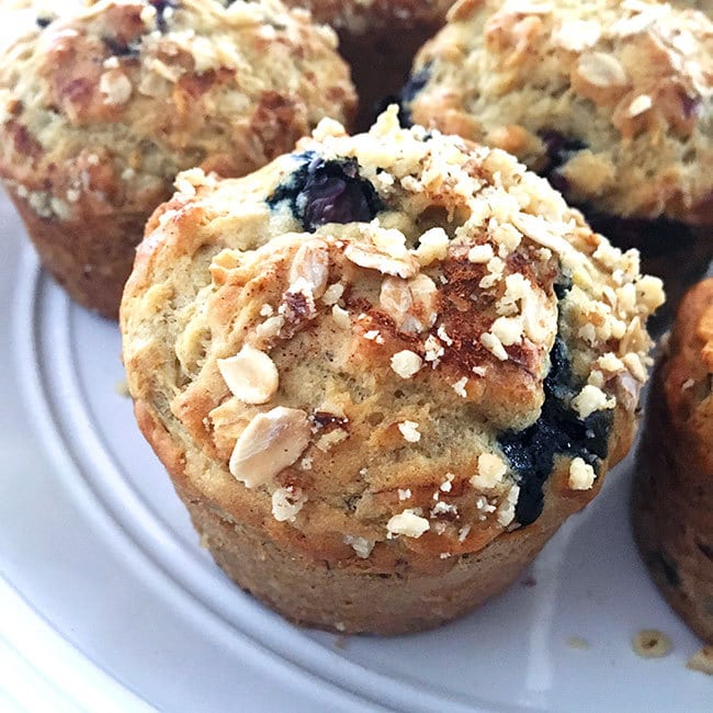 Yummy banana blueberry muffins